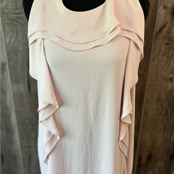 BCBGMaxAzria Dusty Pink Asymmetrical Ruffle Mini Dress Women's Size Medium - Picture 3 of 15